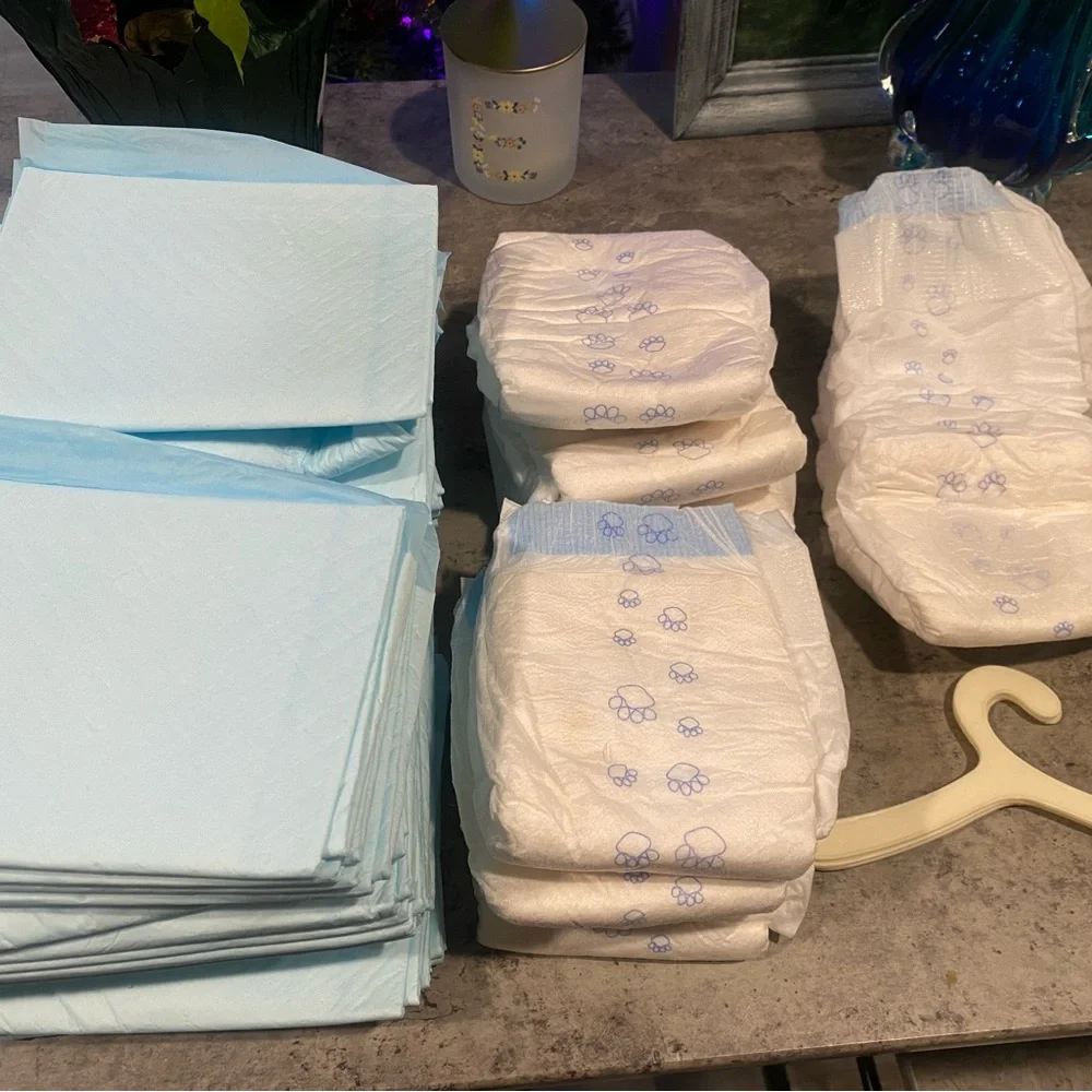 Doggy Diapers Size M & Potty Pads